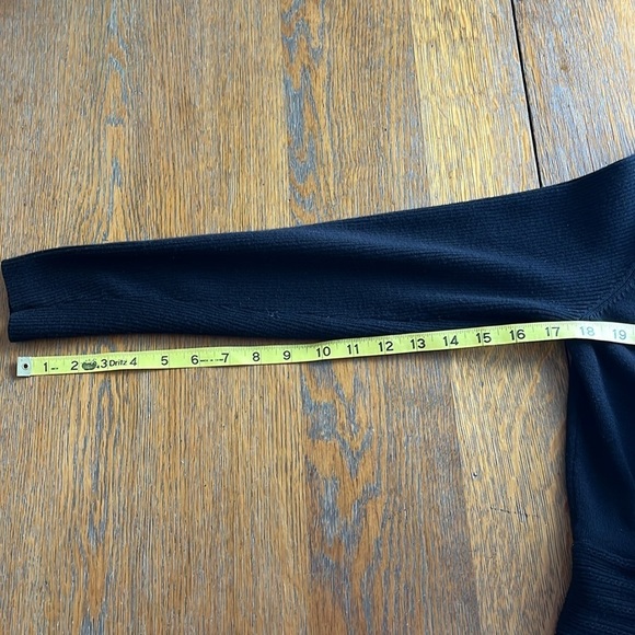 Liz Claiborne Black Open Front Cardigan Ribbed Neckline - Picture 8 of 10